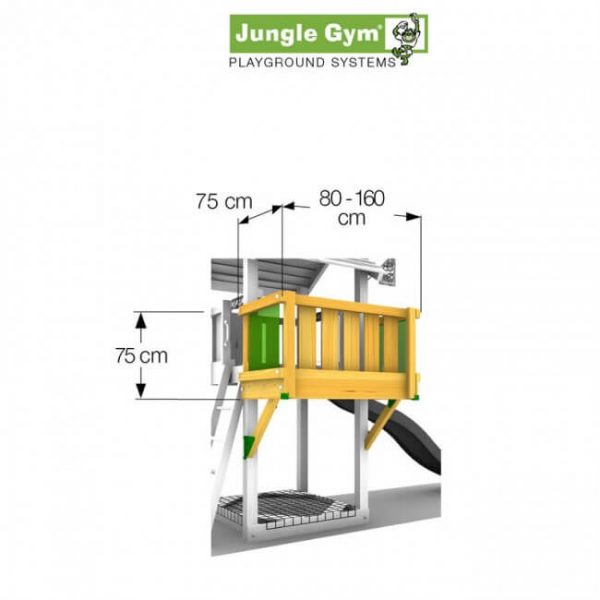 Skizze: Anbaumodul Balkon für Spieltürme von Jungle Gym