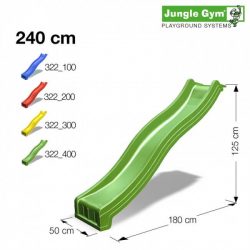 Bunte Rutsche für Jungle Gym Spieltürme in 240 cm - rot, blau, grün, gelb